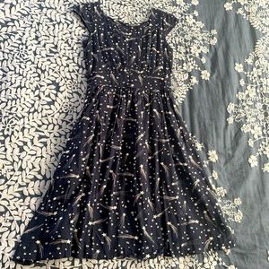 Mod Cloth Emily and Fin Navy and White  Shooting Stars Dress